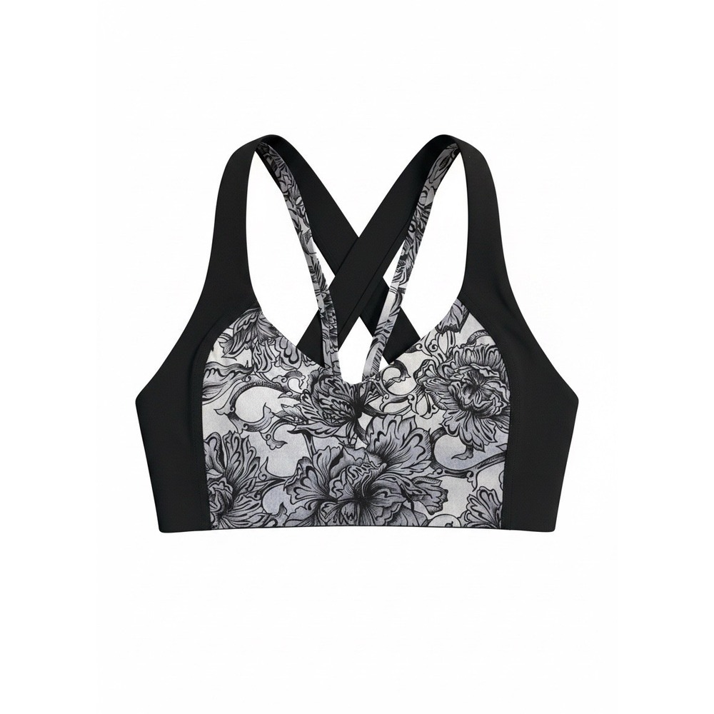 Lululemon Sweat Times Sports Bra Hanakotoba Starlight Multi Black Size 8 W2ASNS